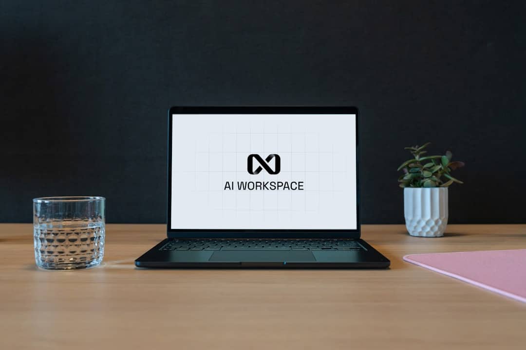 AI coding assistants - Laptop with ai workspace logo on screen