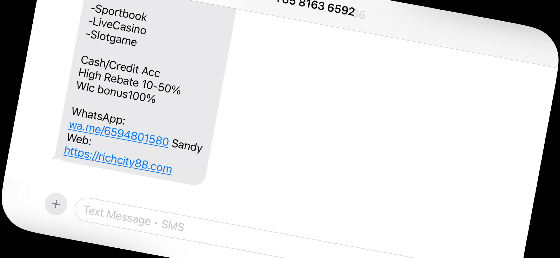 Android spam text blocking